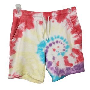 Old Navy Tie Dye Sweat Shorts size Small Drawstring Waist Pockets Hippie Retro